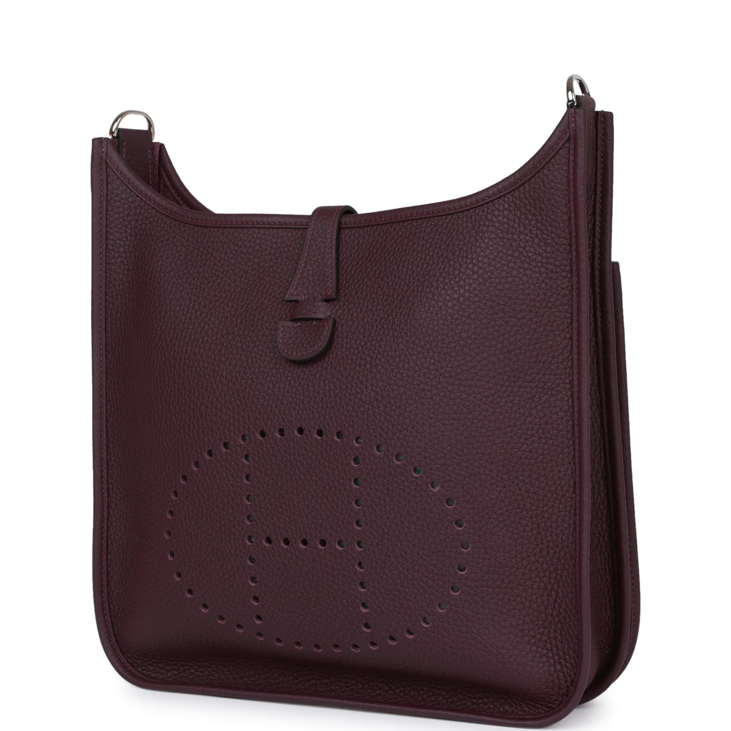 Hermes Luxury Evelyne Iii Pm Cassis Clemence Palladium Travel Bag