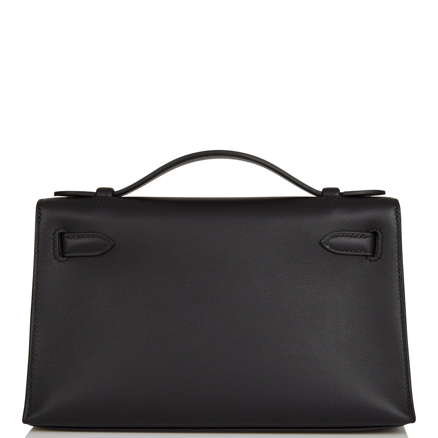Hermes Kelly Pochette Swift Hardware Clutch Bag Black Gold Hardware 2