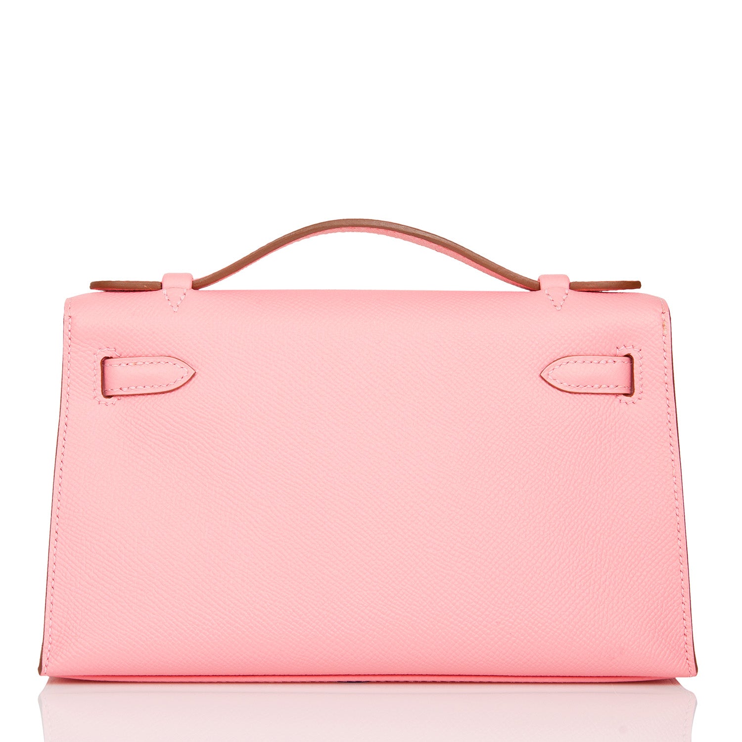 Hermes Kelly Pochette Rose Confetti Epsom Palladium Hardware Travel Bag