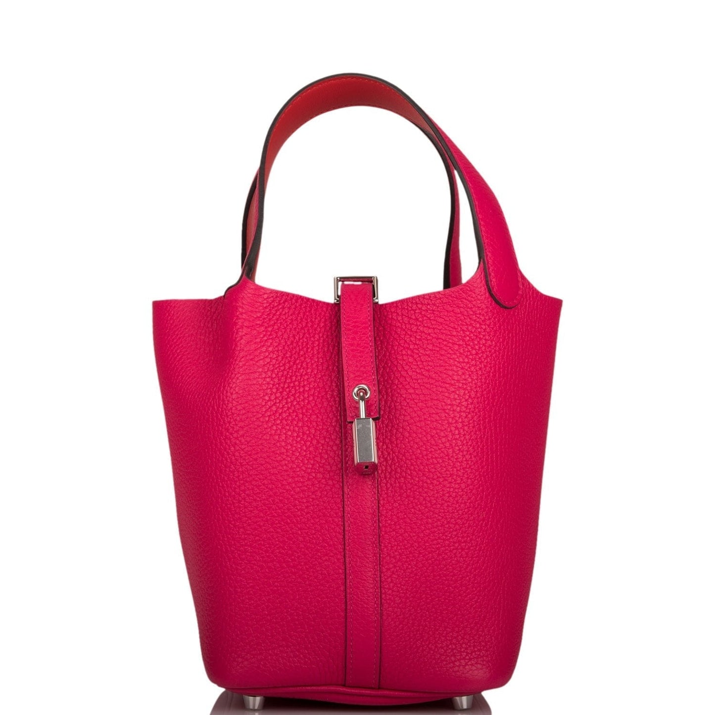 Hermes Picotin Lock Rose Mexico Clemence Palladium Hardware Travel Bag