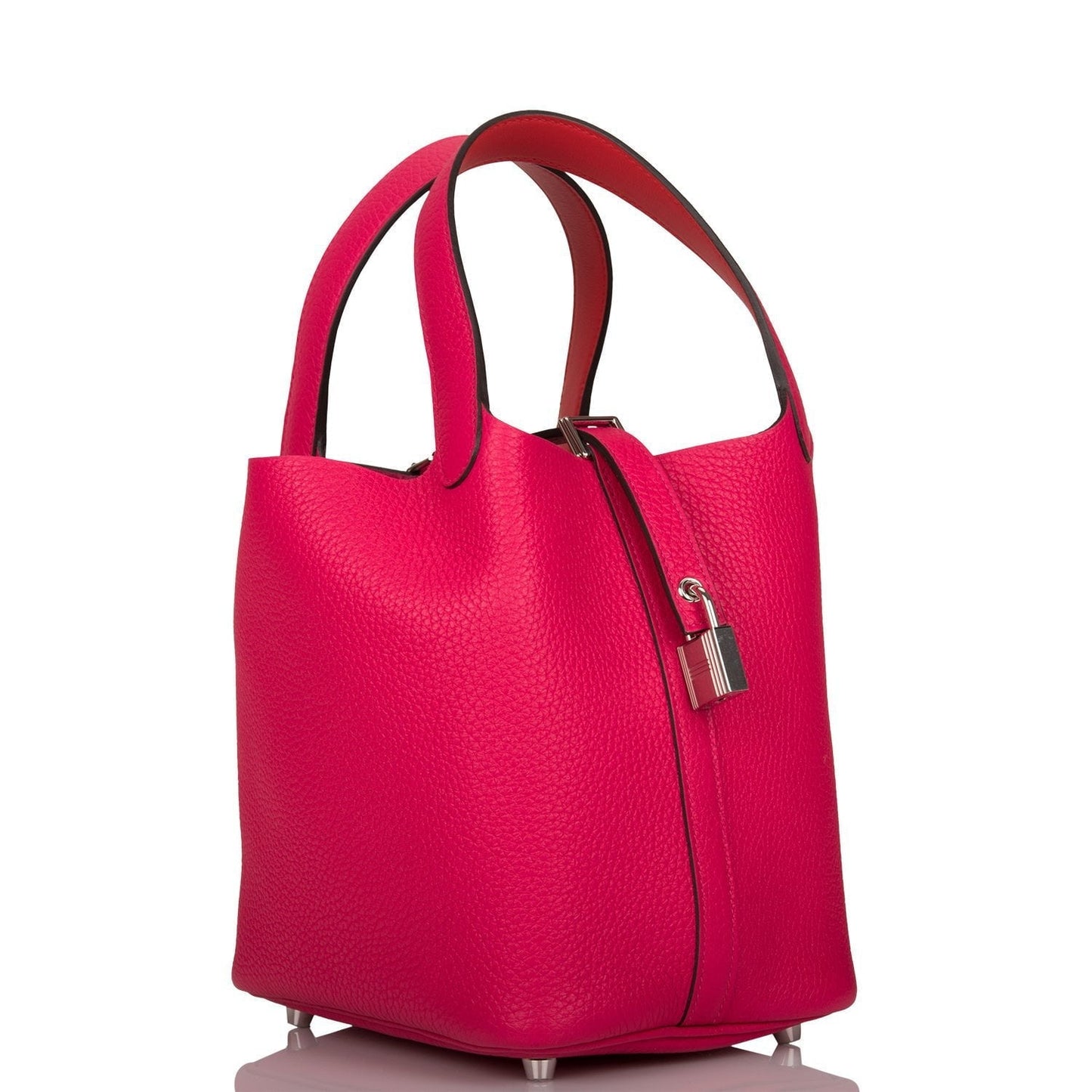 Hermes Picotin Lock Rose Mexico Clemence Palladium Hardware Travel Bag