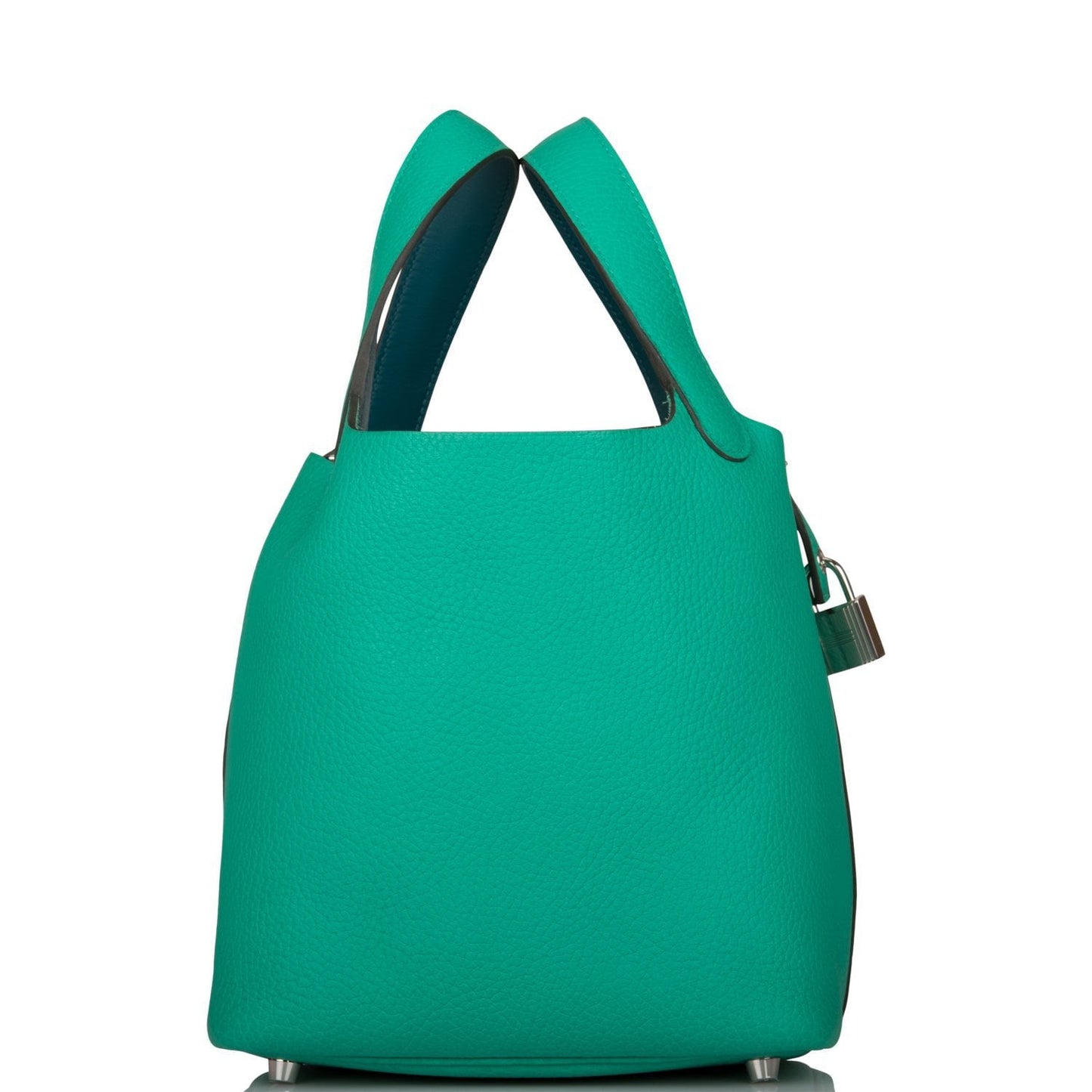Hermes Menthe Clemence Picotin Lock Palladium Hardware Handbag Travel Bag