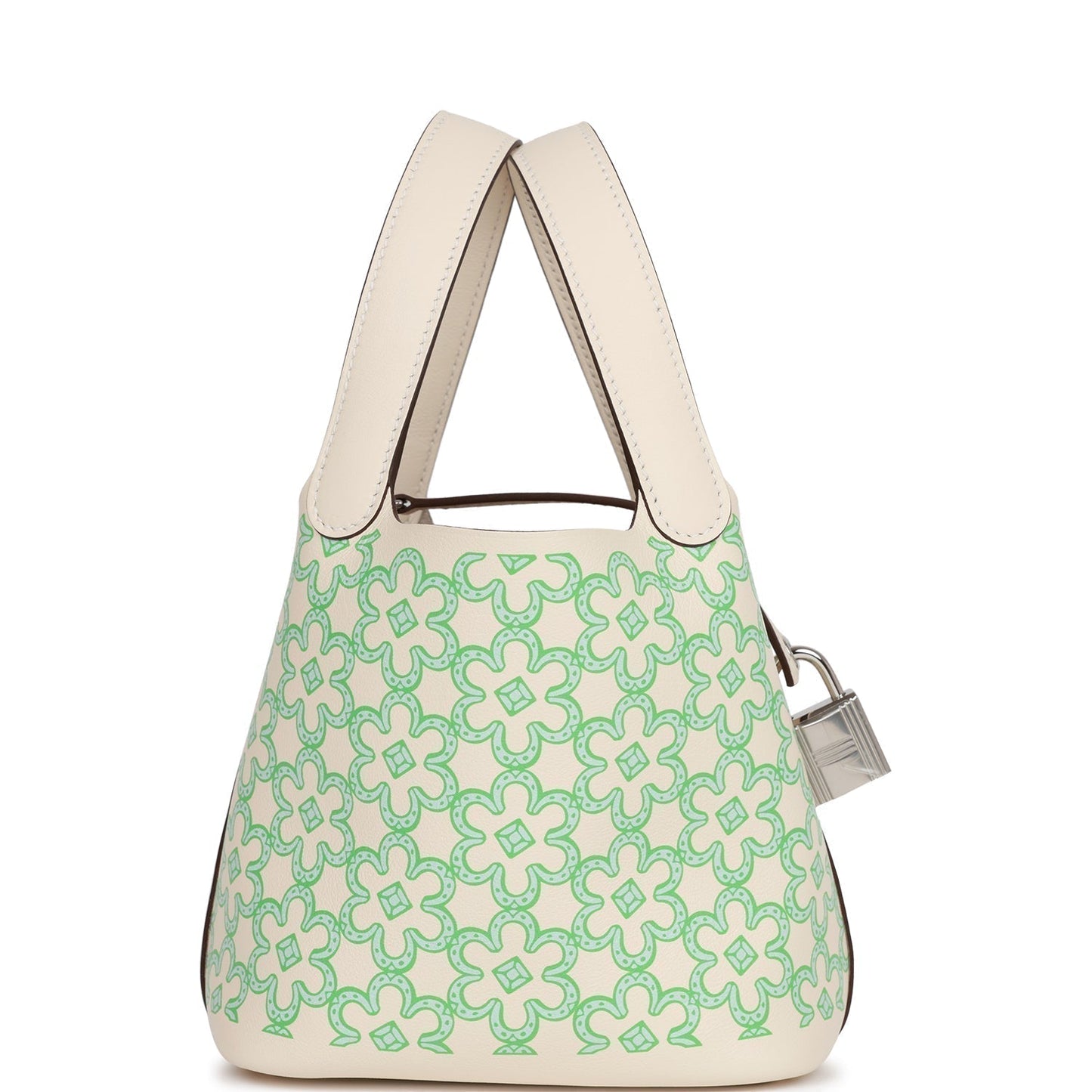 Hermes Micro Picotin Lock Lucky Daisy Nata Swift Travel Bag Palladium Hardware