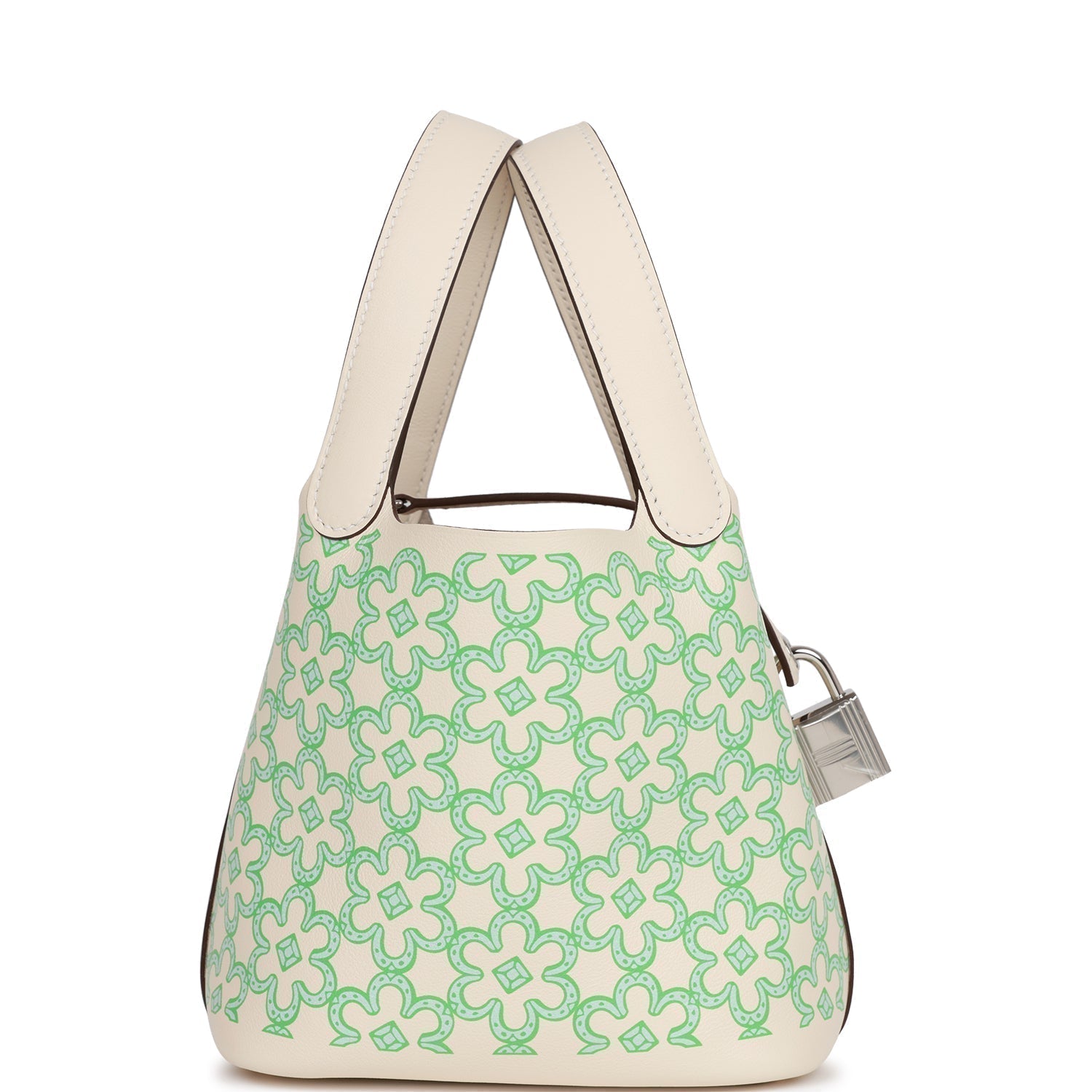 Hermes Micro Picotin Lock Lucky Daisy Nata Swift Travel Bag Palladium Hardware