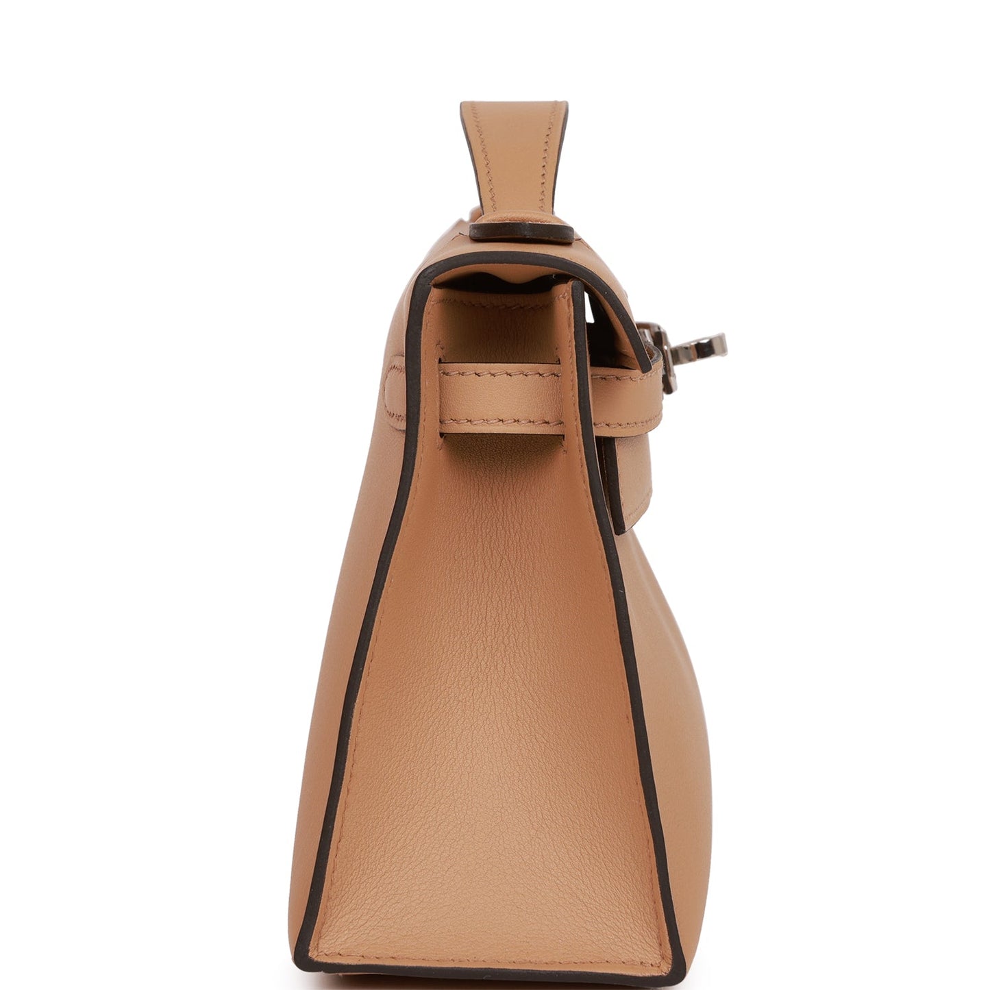 Hermes Kelly Pochette Chai Swift Palladium Hardware Handbag Travel Bag