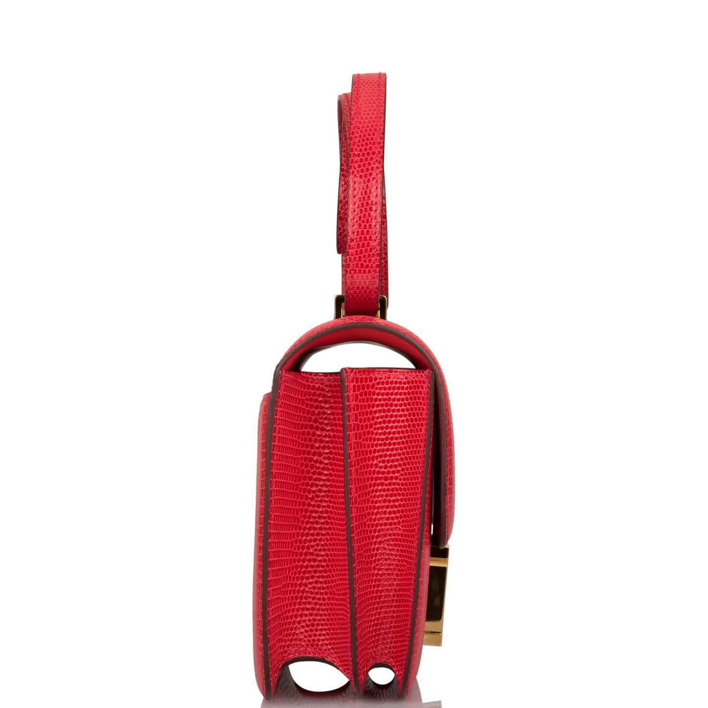 Hermes Constance Rouge Exotique Lizard Niloticus Hardware Handbag Gold Travel Bag