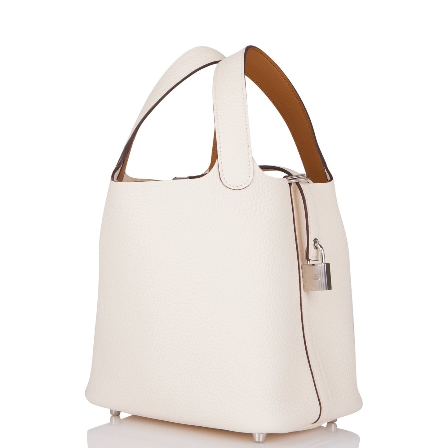 Hermes Picotin Nata And Sesame Clemence Palladium Hardware Travel Bag