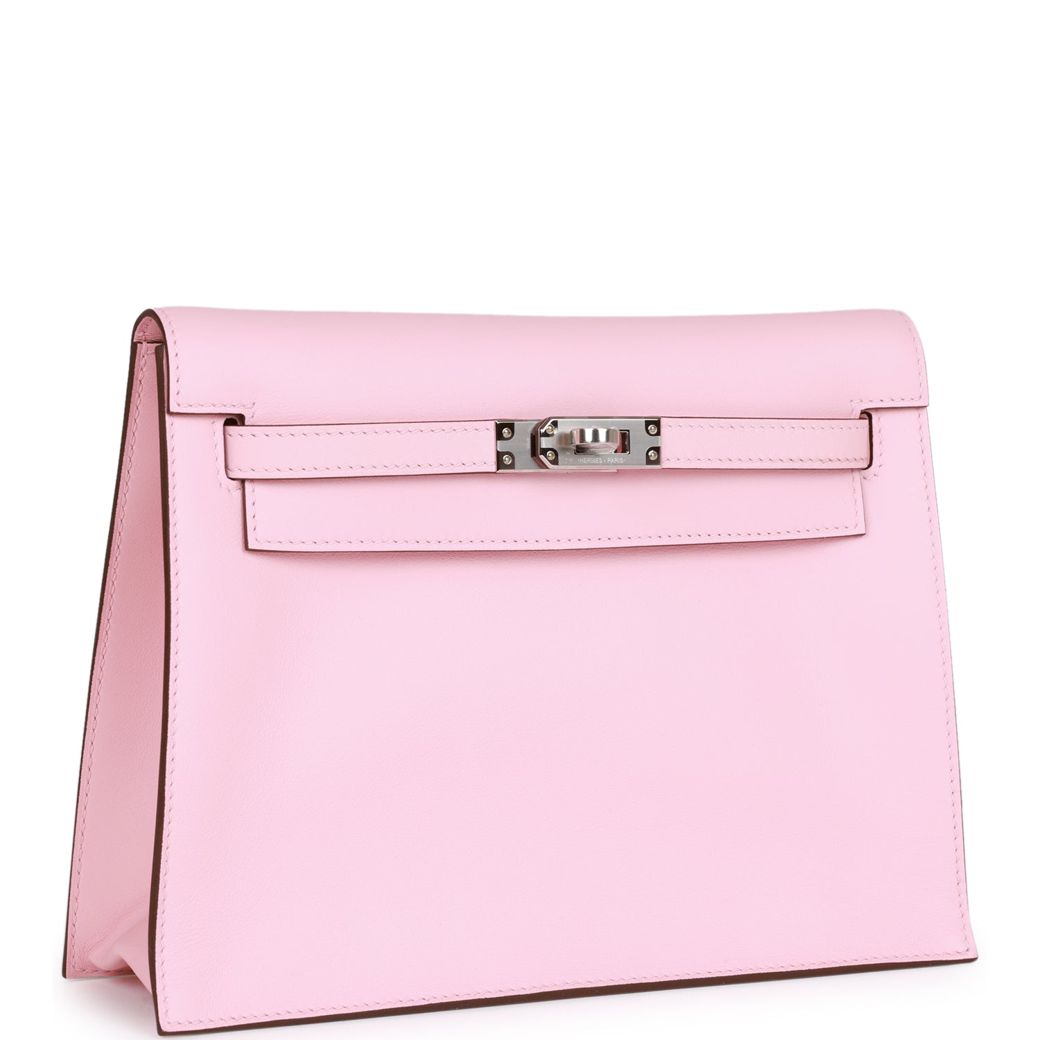 Hermes Luxury Kelly Danse Rose Sakura Swift Palladium Travel Bag