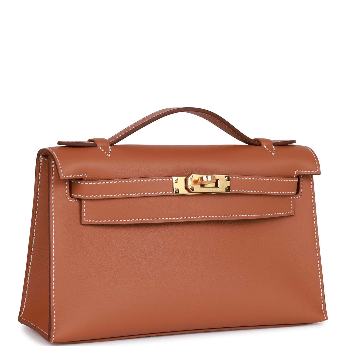 Hermes Kelly Pochette Swift Hardware Handbag Gold Travel Bag