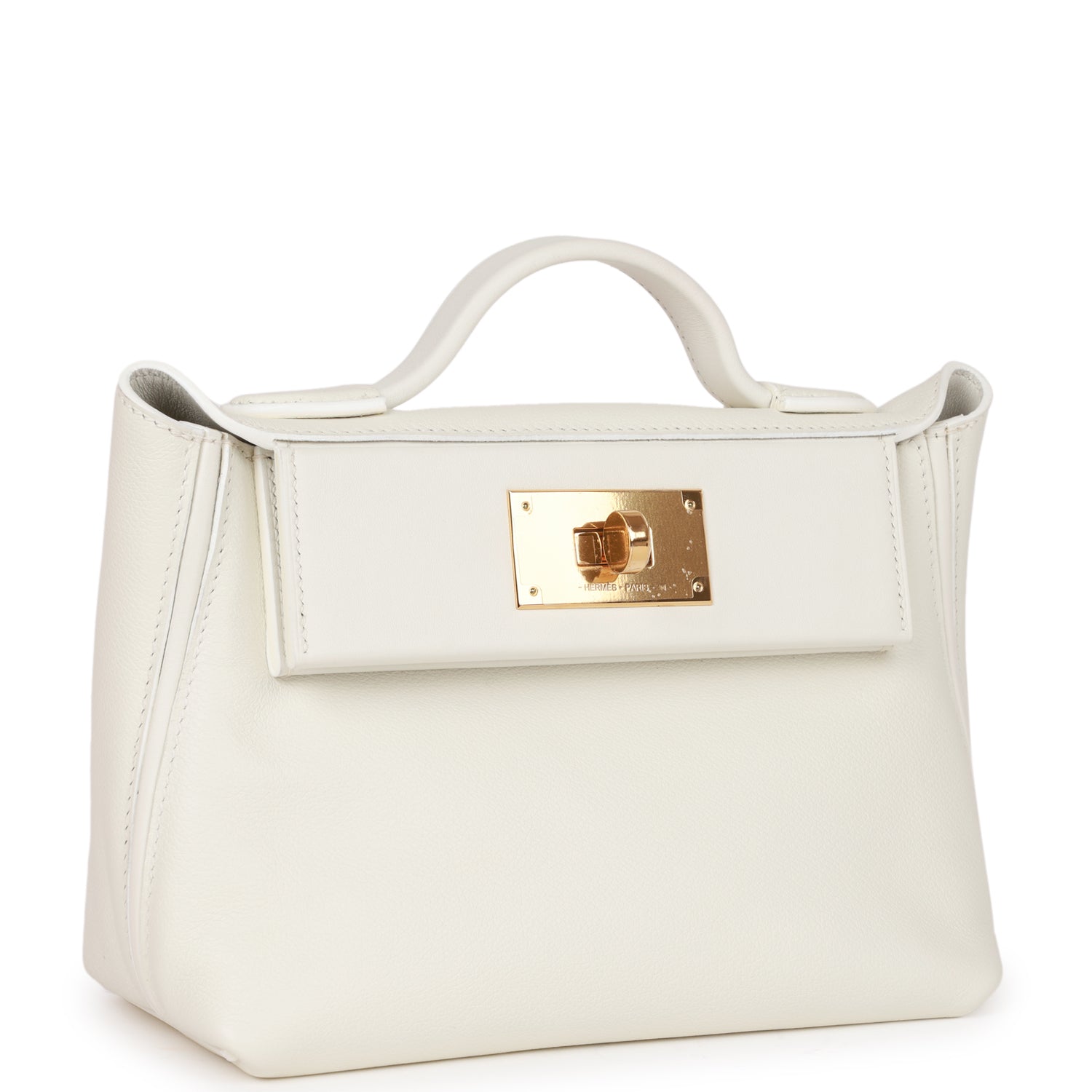 Hermes Luxury Bag Evercolor And Swift Hardware White Gold Travel Bag