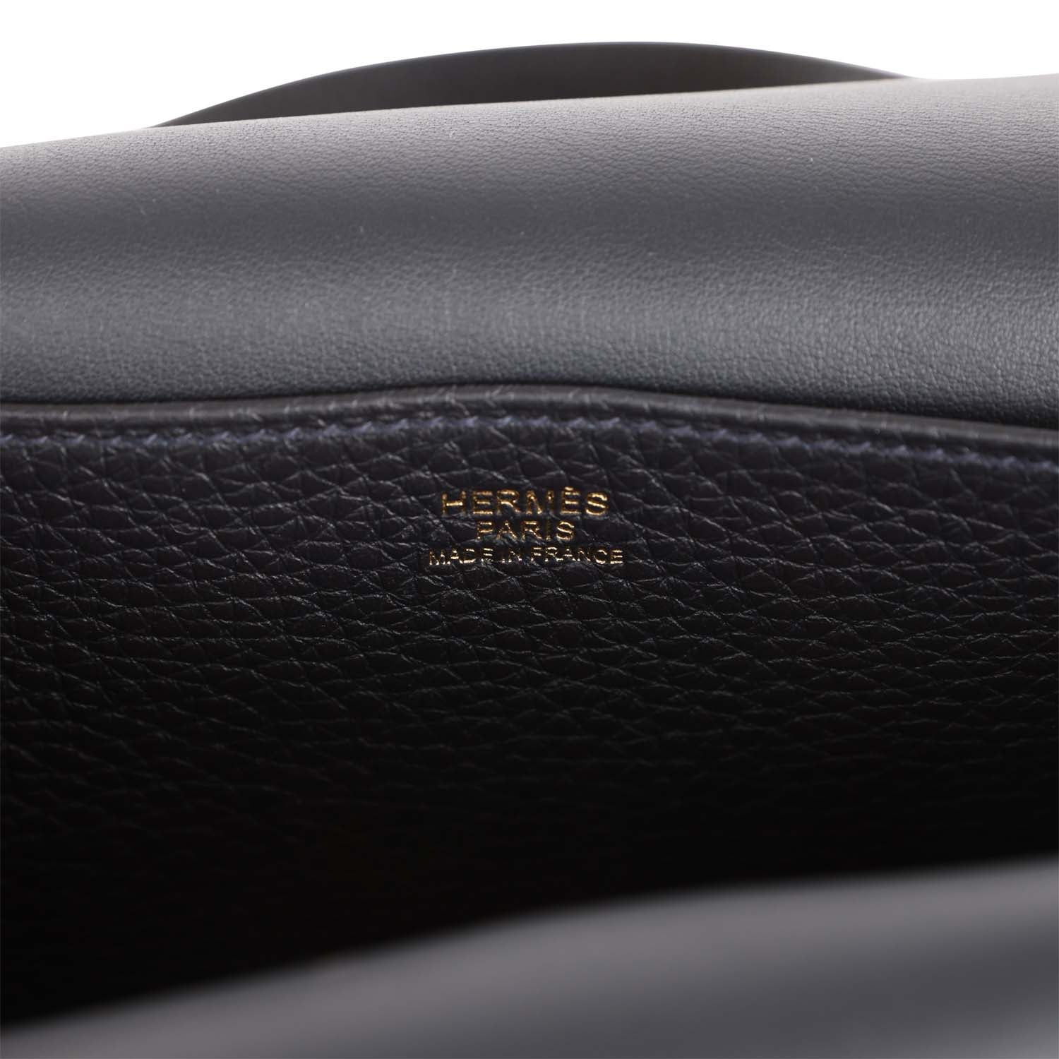 Hermes Luxury Halzan Caban Clemence Hardware Handbag Gold Travel Bag