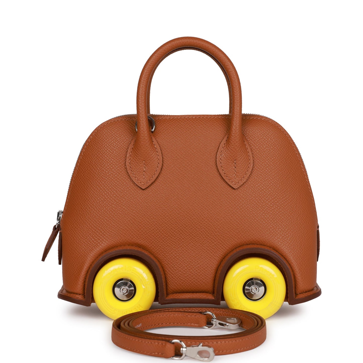 Hermes Limited Edition Bolide On Wheels Epsom Palladium Gold Shoes