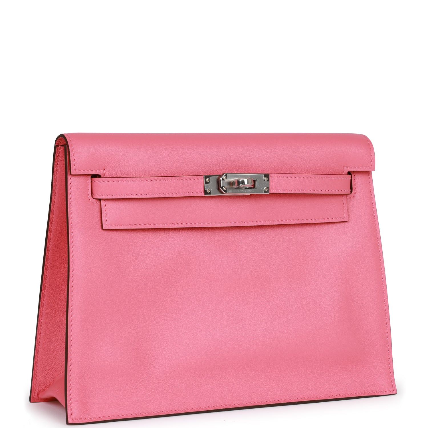 Hermes Luxury Kelly Danse Rose Azalee Swfit Palladium Travel Bag