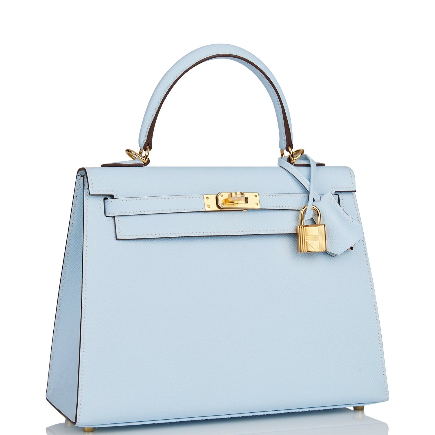 Hermes Kelly Sellier Bleu Brume Epsom Hardware Handbag Gold Travel Bag Brian C