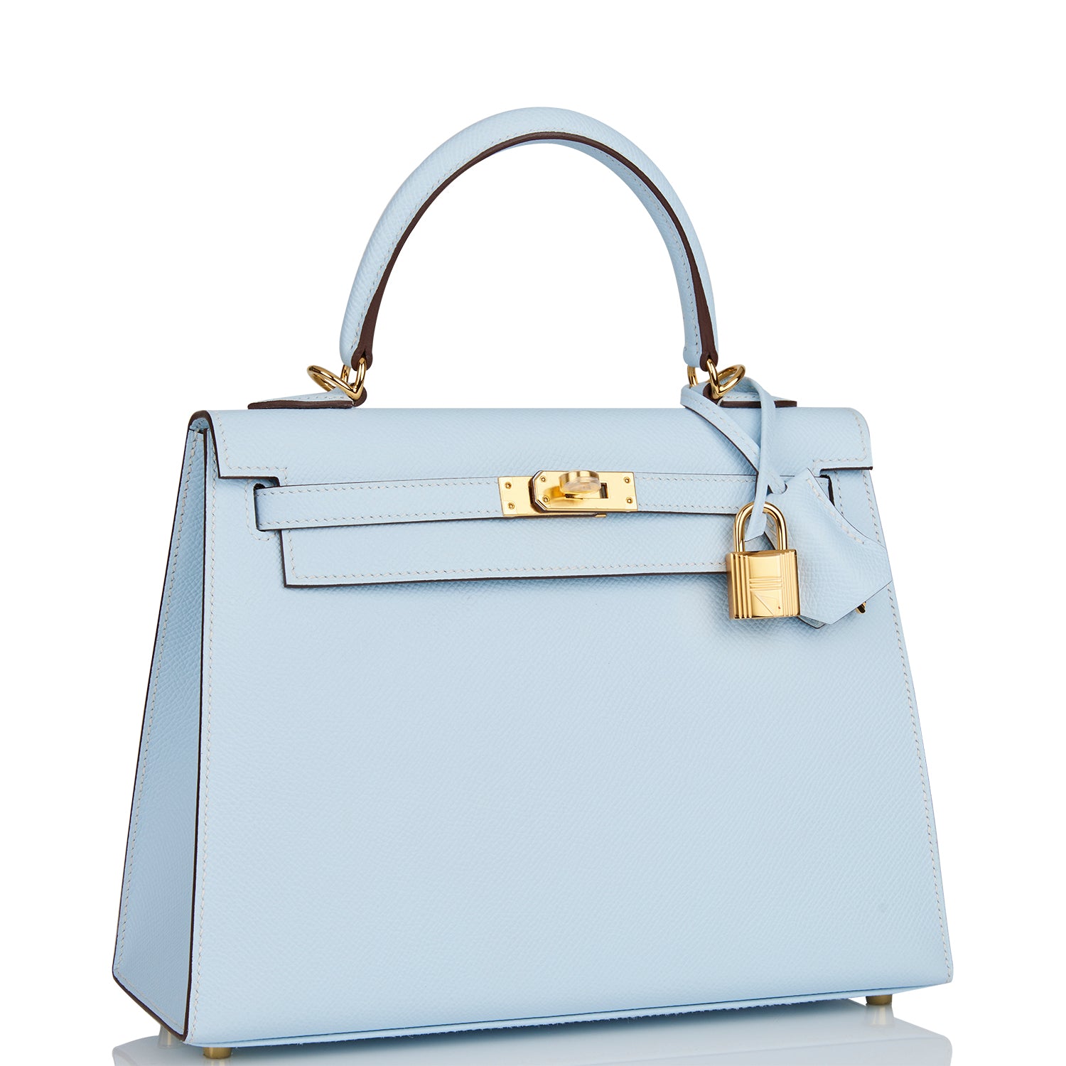 Hermes Kelly Sellier Bleu Brume Epsom Hardware Handbag Gold Travel Bag Hardware 1