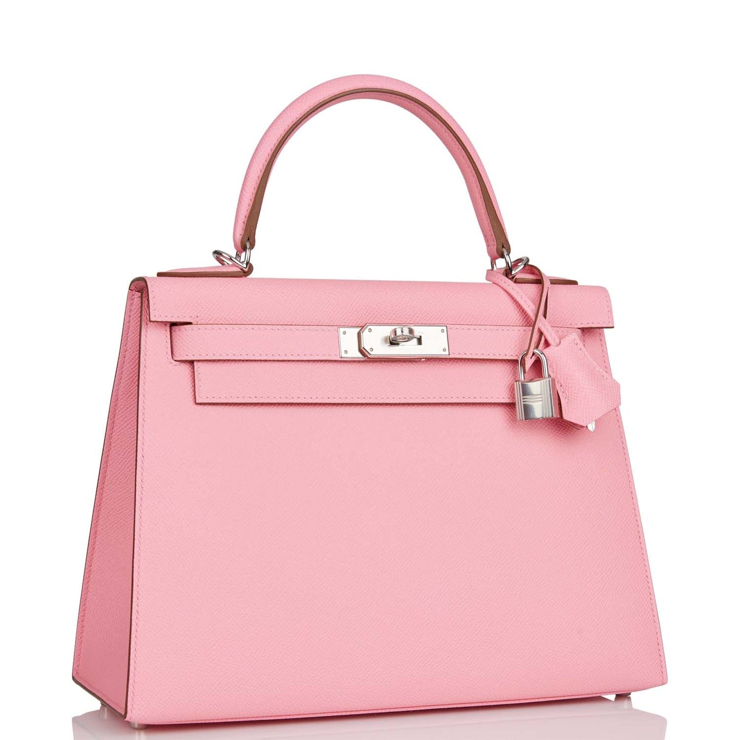 Hermes Kelly Sellier Rose Confetti Epsom Palladium Hardware Travel Bag