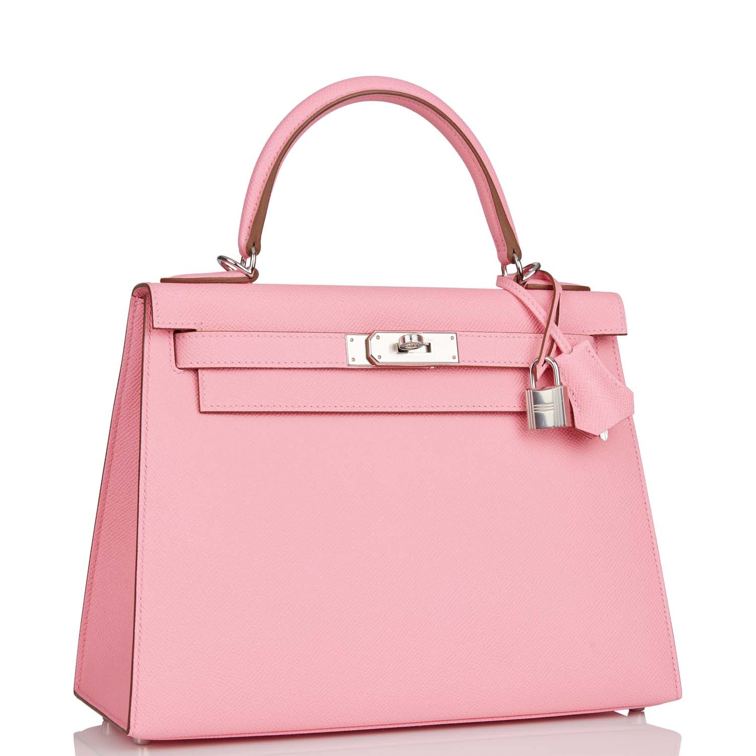 Hermes Kelly Sellier Rose Confetti Epsom Palladium Hardware Travel Bag Hardware 1