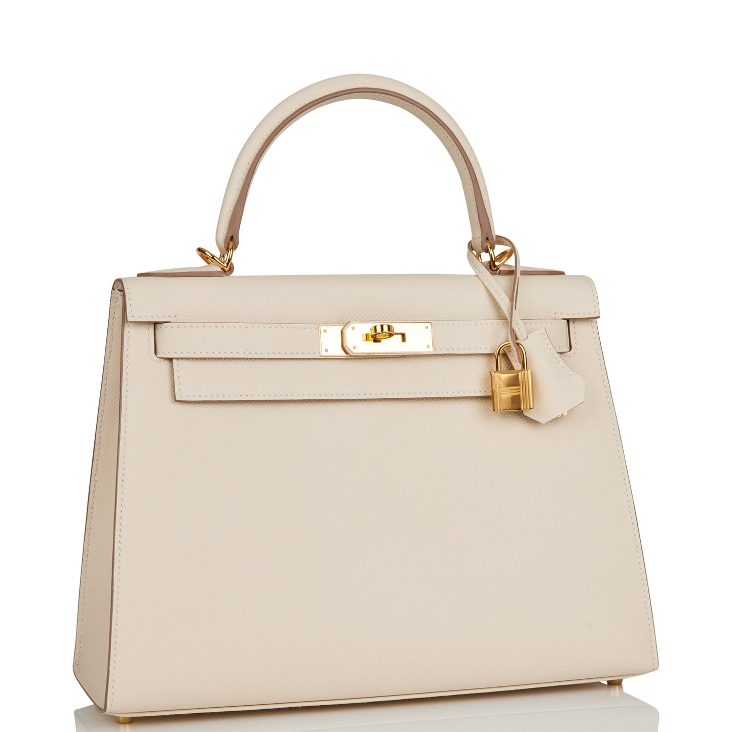 Hermes Kelly Sellier Craie Epsom Hardware Handbag Gold Travel Bag Hardware 8