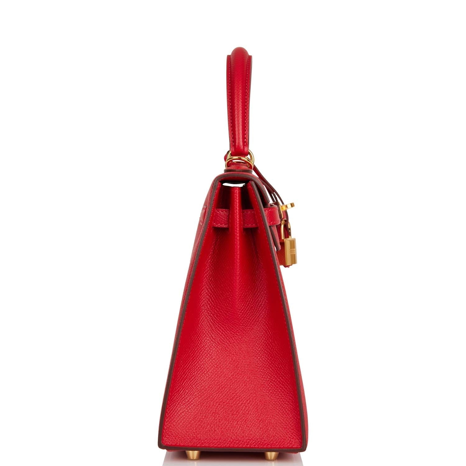 Hermes Kelly Sellier Rouge Cas Ue Epsom Hardware Gold Travel Bag Payment 1