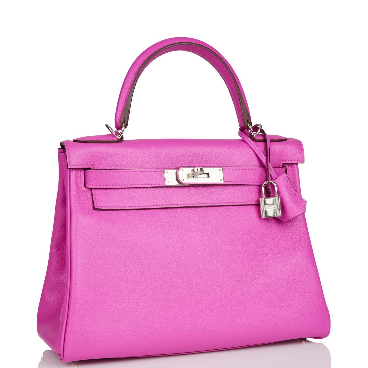 Hermes Kelly Retourne Magnolia Evercolor Palladium Hardware Handbag Travel Bag