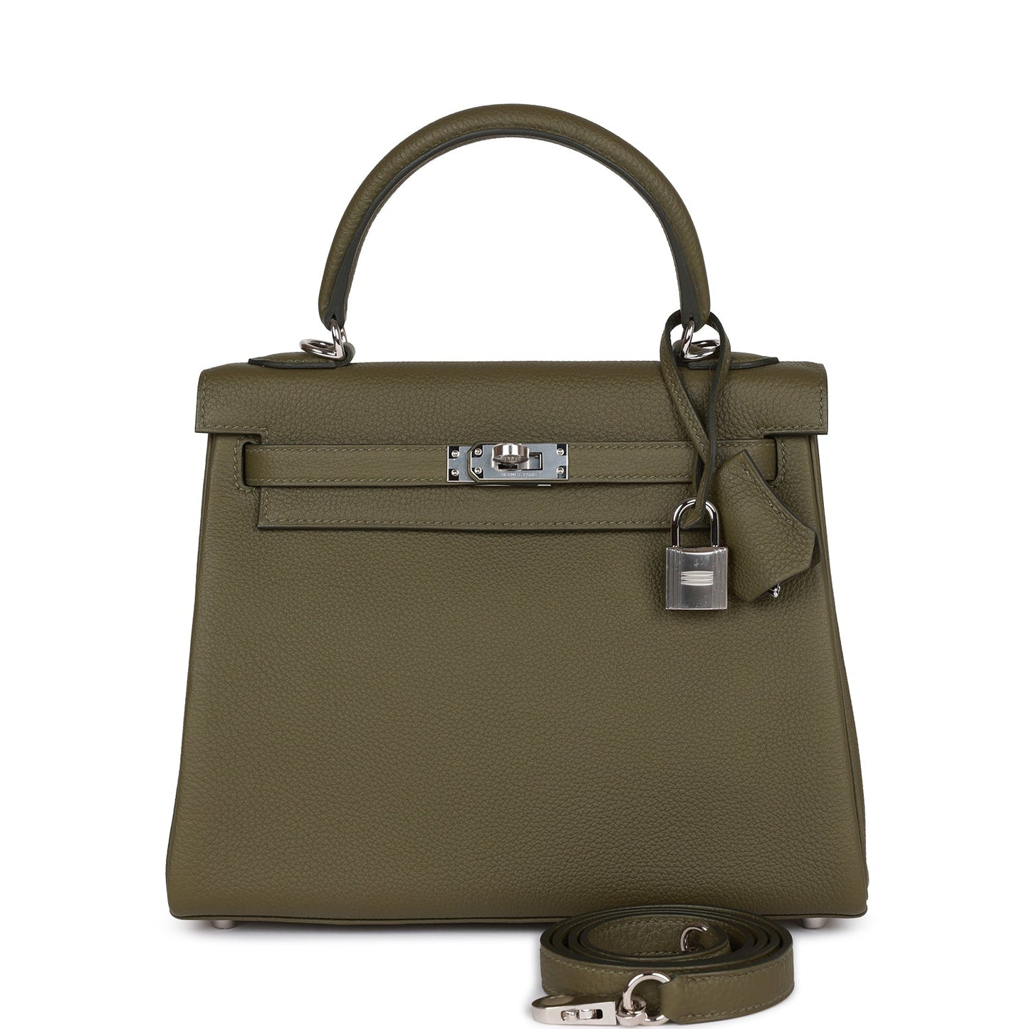 Hermes Kelly Retourne Vert Veronese Togo Palladium Hardware Travel Bag