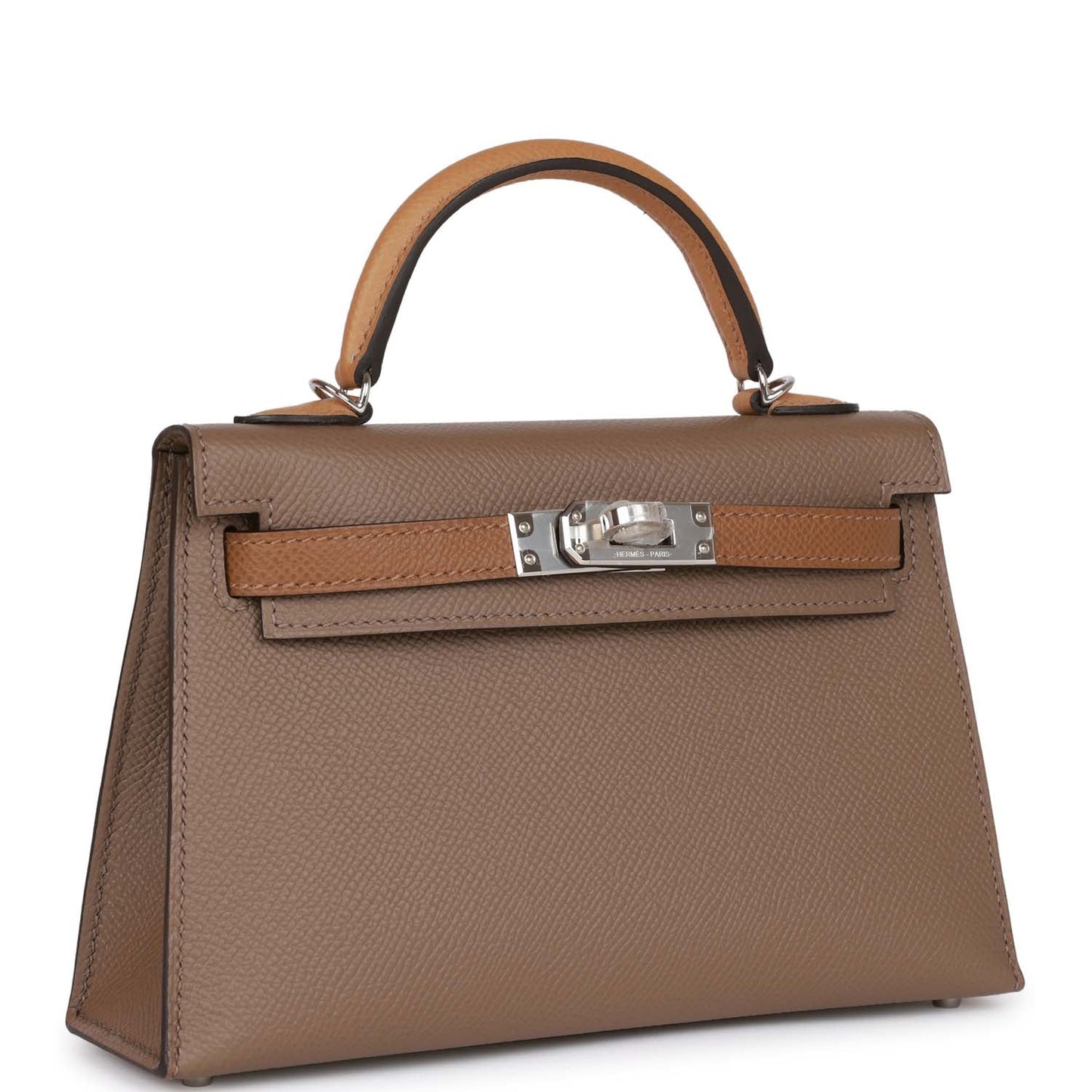 Hermes Kelly Sellier Tricolor Etoupe Alezan And Biscuit Travel Bag