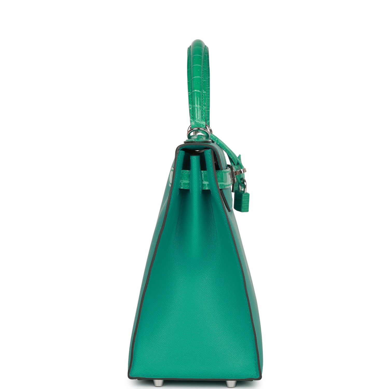 Hermes Kelly Sellier Vert Verone Madame And Shiny Niloticus Travel Bag
