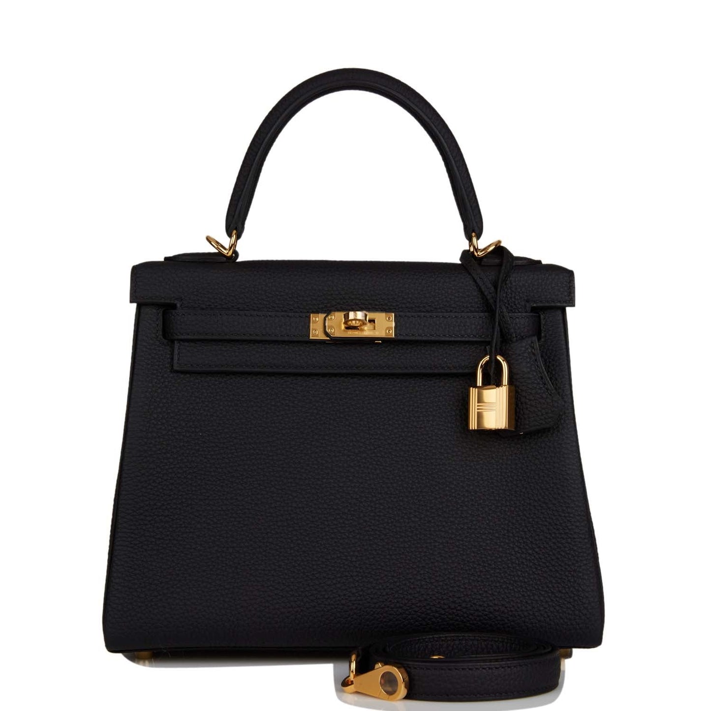 Hermes Kelly Retourne Togo Hardware Handbag Black Gold Travel Bag Hardware 5