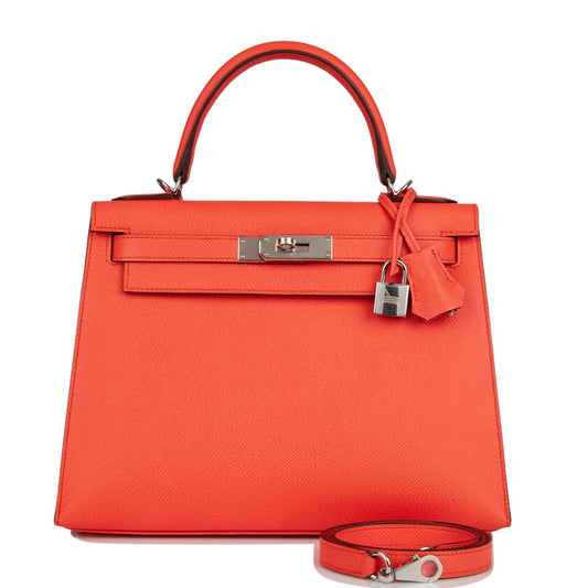 Hermes Kelly Sellier Rose Texas Epsom Palladium Hardware Travel Bag