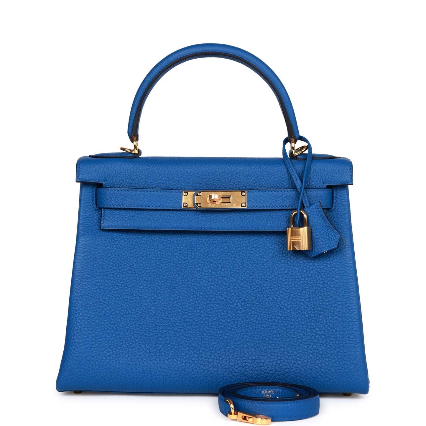 Hermes Kelly Retourne Bleu France Togo Hardware Handbag Gold Travel Bag