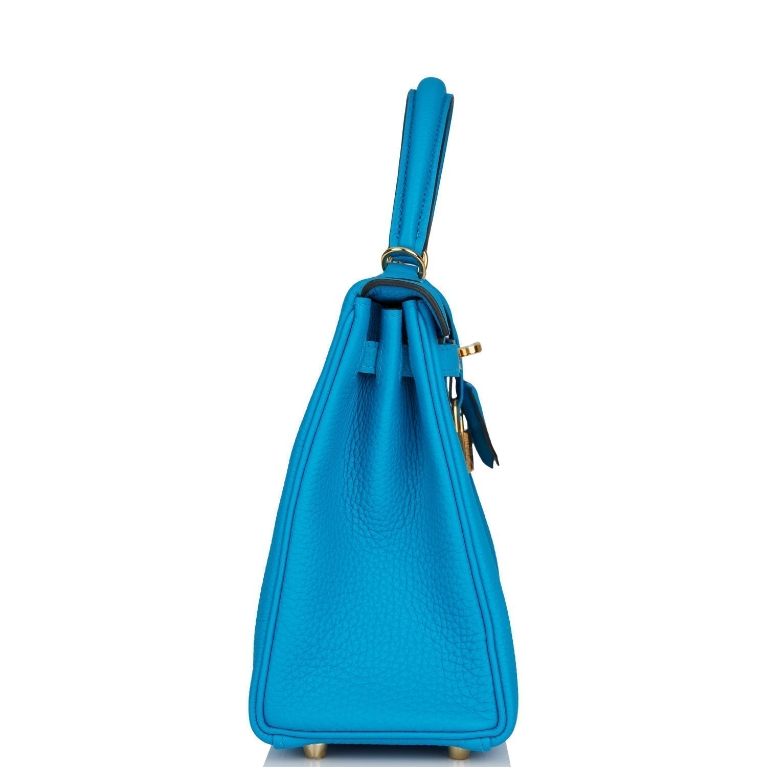 Hermes Kelly Retourne Bleu Zanzibar Togo Hardware Handbag Gold Travel Bag