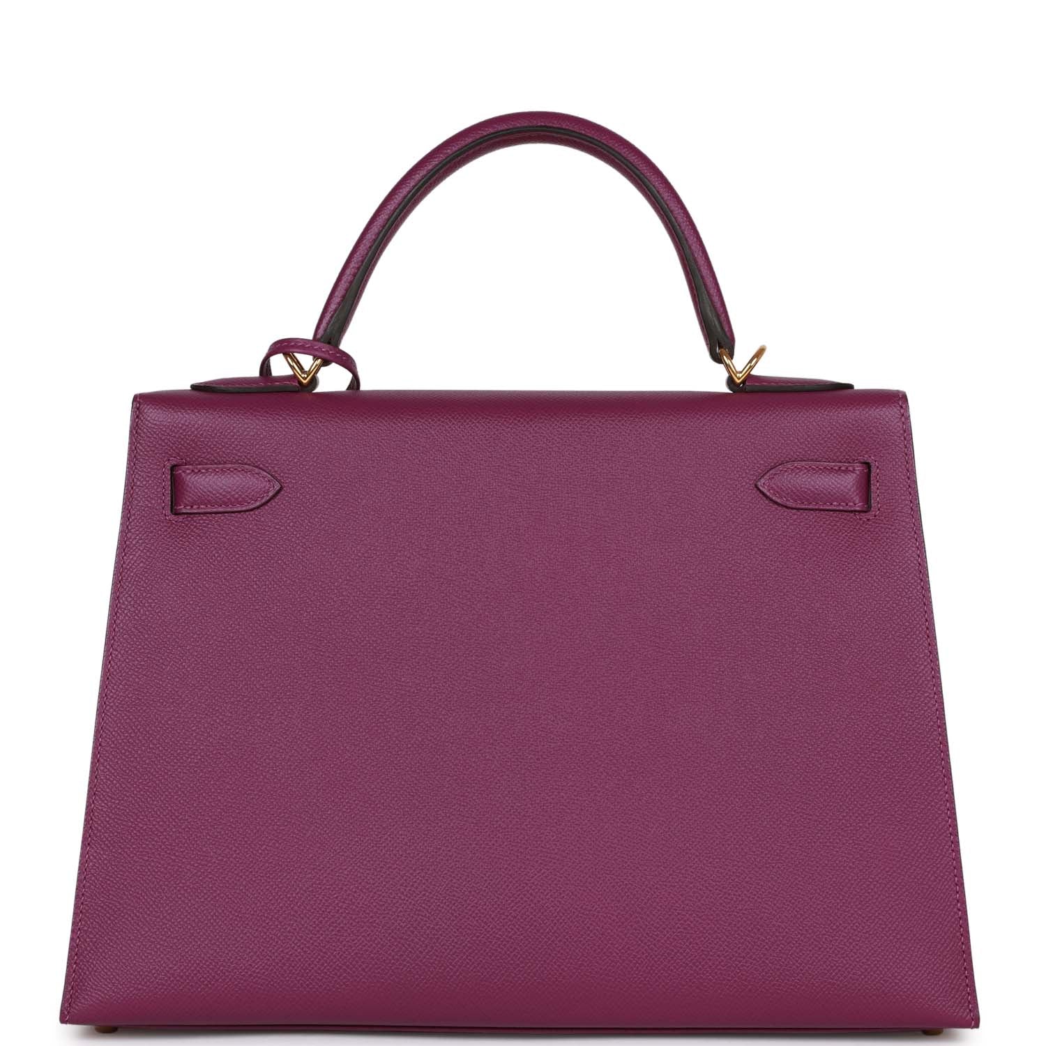 Hermes Kelly Sellier Anemone Epsom Hardware Handbag Gold Travel Bag