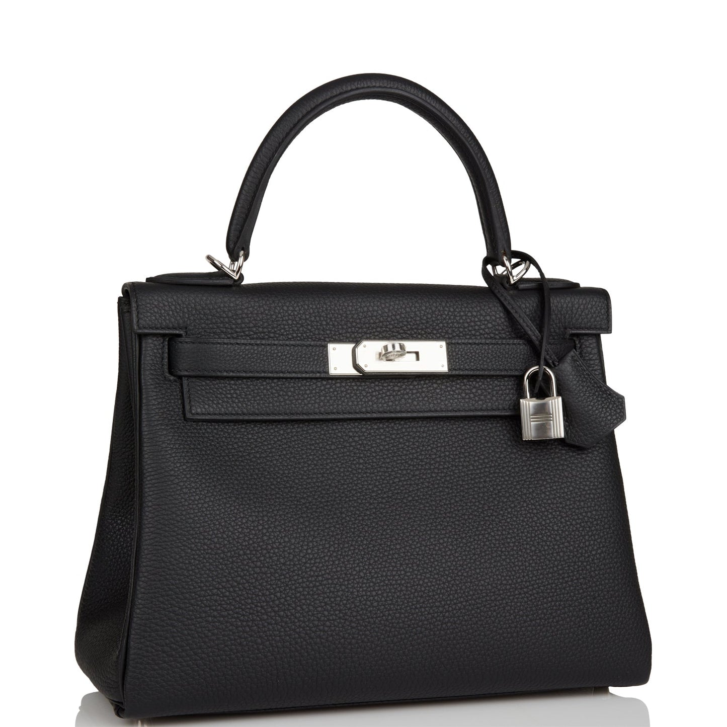 Hermes Kelly Retourne Togo Palladium Hardware Shoulder Bag Black