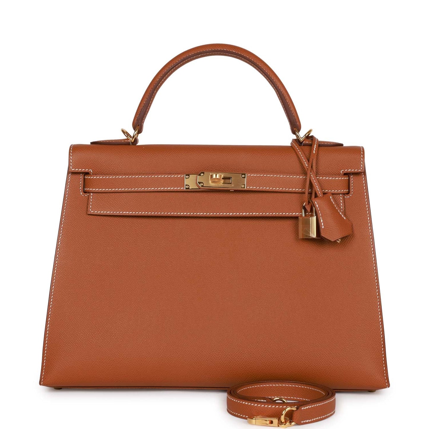 Hermes Kelly Sellier Epsom Hardware Handbag Gold Travel Bag