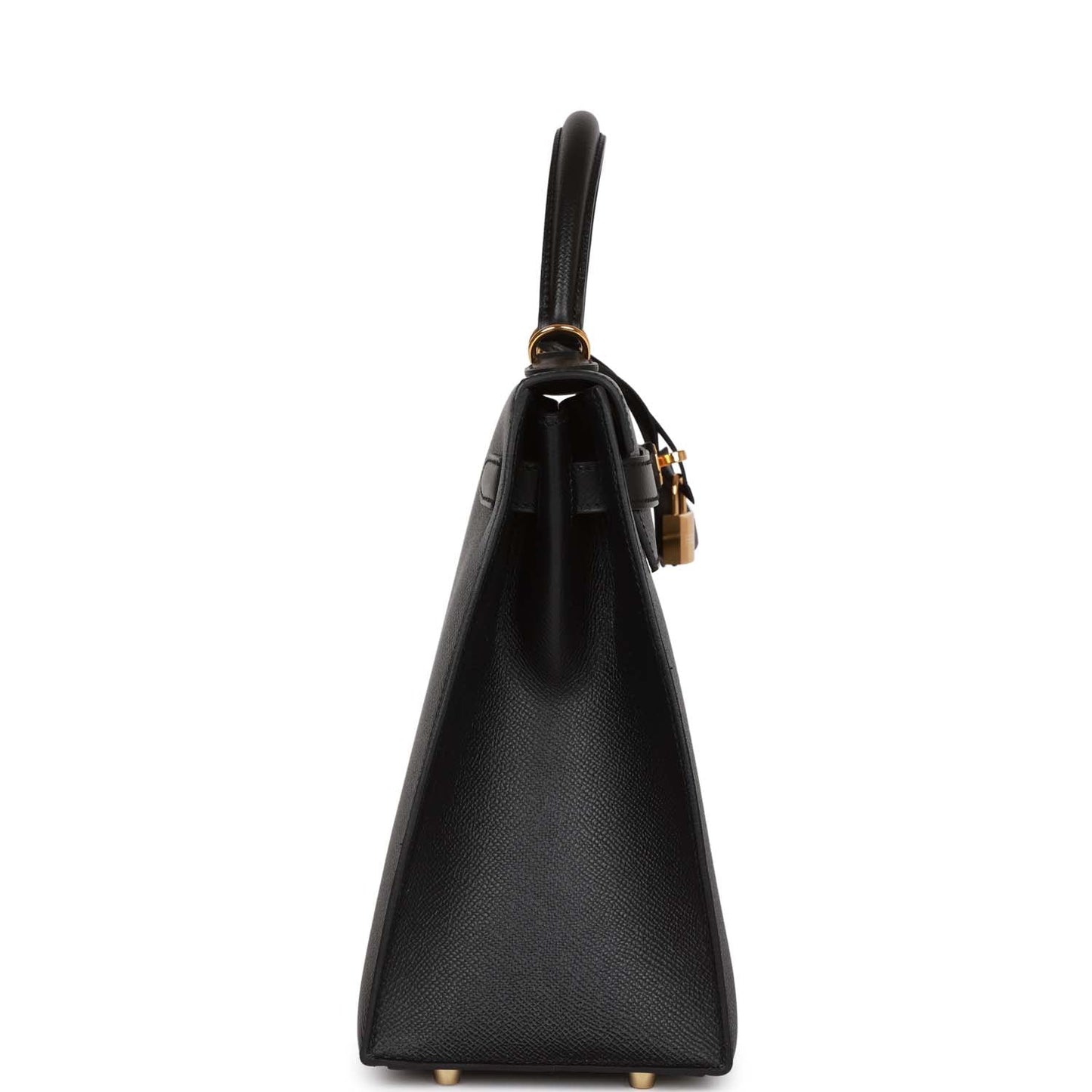 Hermes Kelly Sellier Epsom Hardware Handbag Black Gold Travel Bag