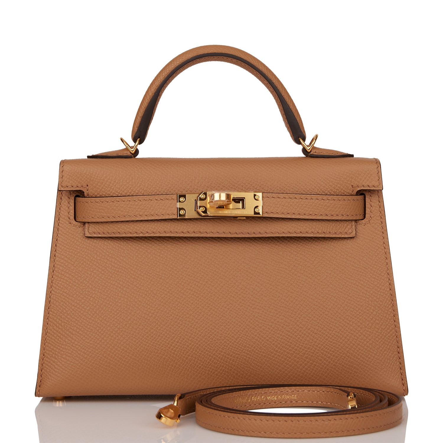 Hermes Kelly Sellier Chai Epsom Hardware Handbag Gold Travel Bag 8