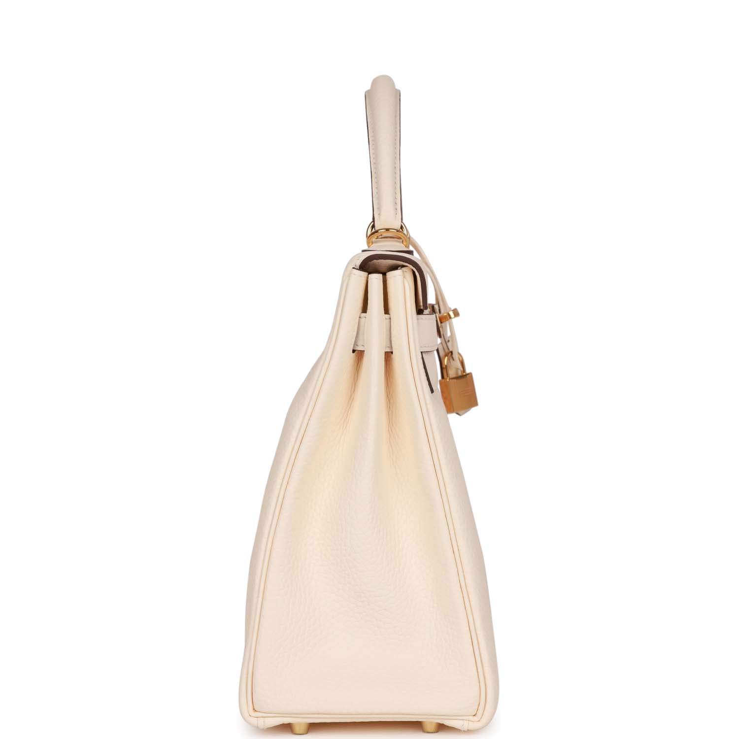 Hermes Kelly Retourne Nata Clemence Hardware Handbag Gold Travel Bag