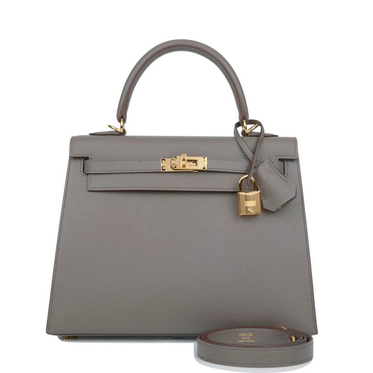 Hermes Kelly Sellier Etain Epsom Hardware Handbag Gold Travel Bag Hardware 1