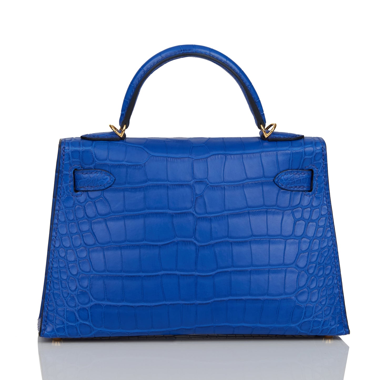 Hermes Kelly Sellier Bleu Royal Matte Alligator Hardware Gold Travel Bag