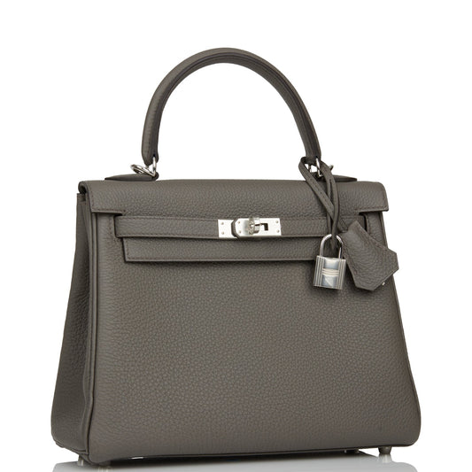 Hermes Kelly Retourne Etain Togo Palladium Hardware Handbag Travel Bag Hardware 1