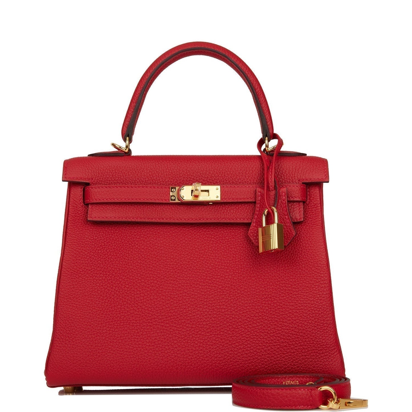 Hermes Kelly Retourne Rouge Cas Ue Togo Hardware Gold Travel Bag Hardware 3