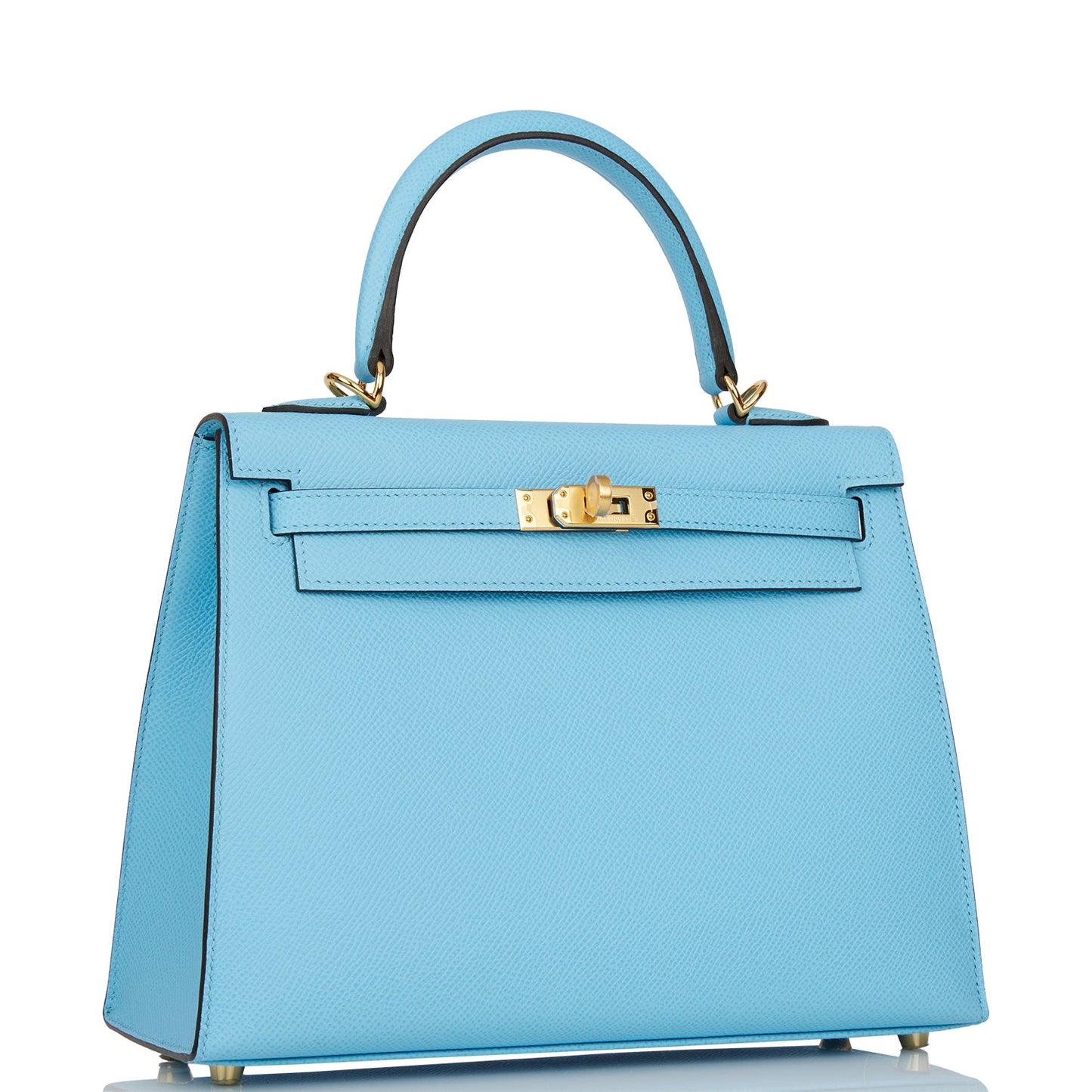 Hermes Kelly Sellier Celeste Epsom Hardware Handbag Gold Travel Bag