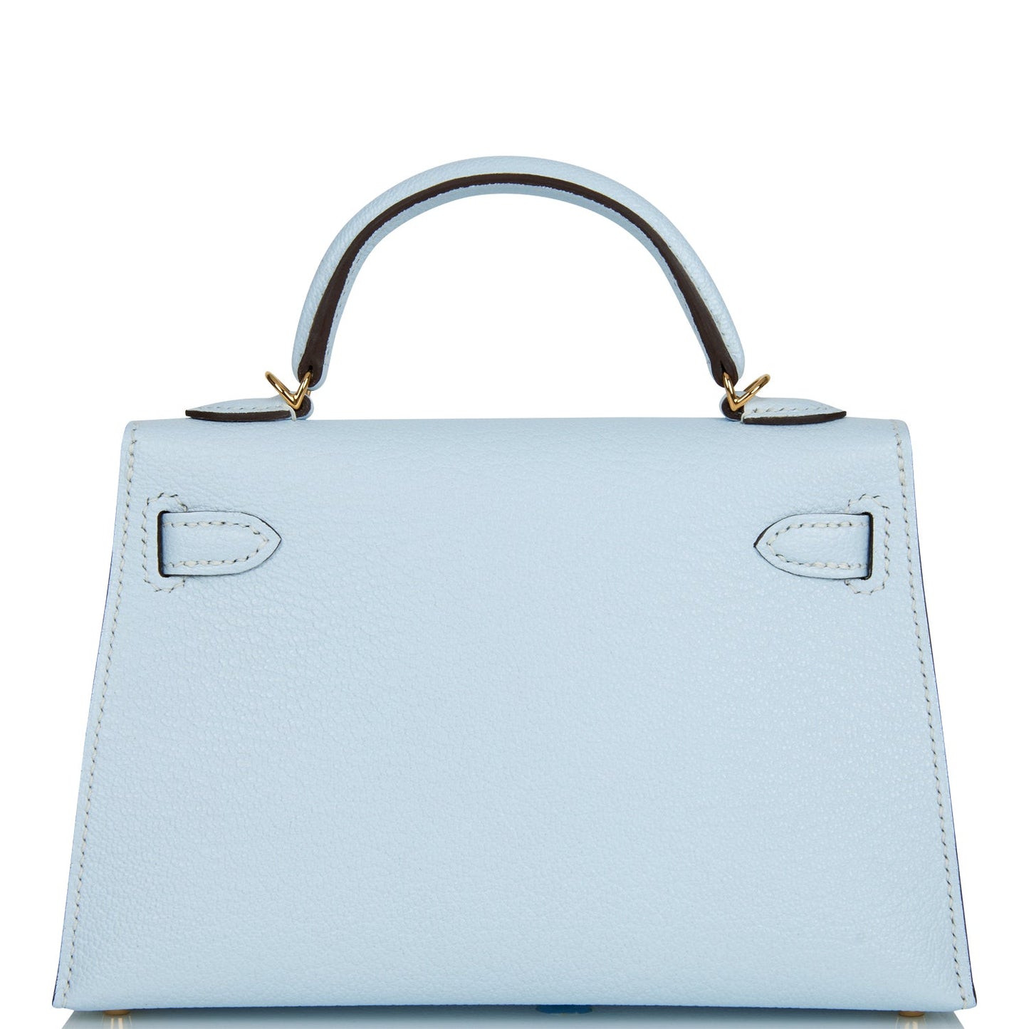 Hermes Kelly Sellier Bleu Brume Chevre Hardware Handbag Gold Travel Bag