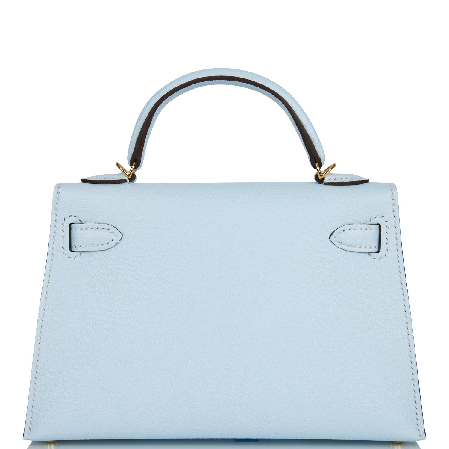 Hermes Kelly Sellier Bleu Brume Chevre Hardware Handbag Gold Travel Bag