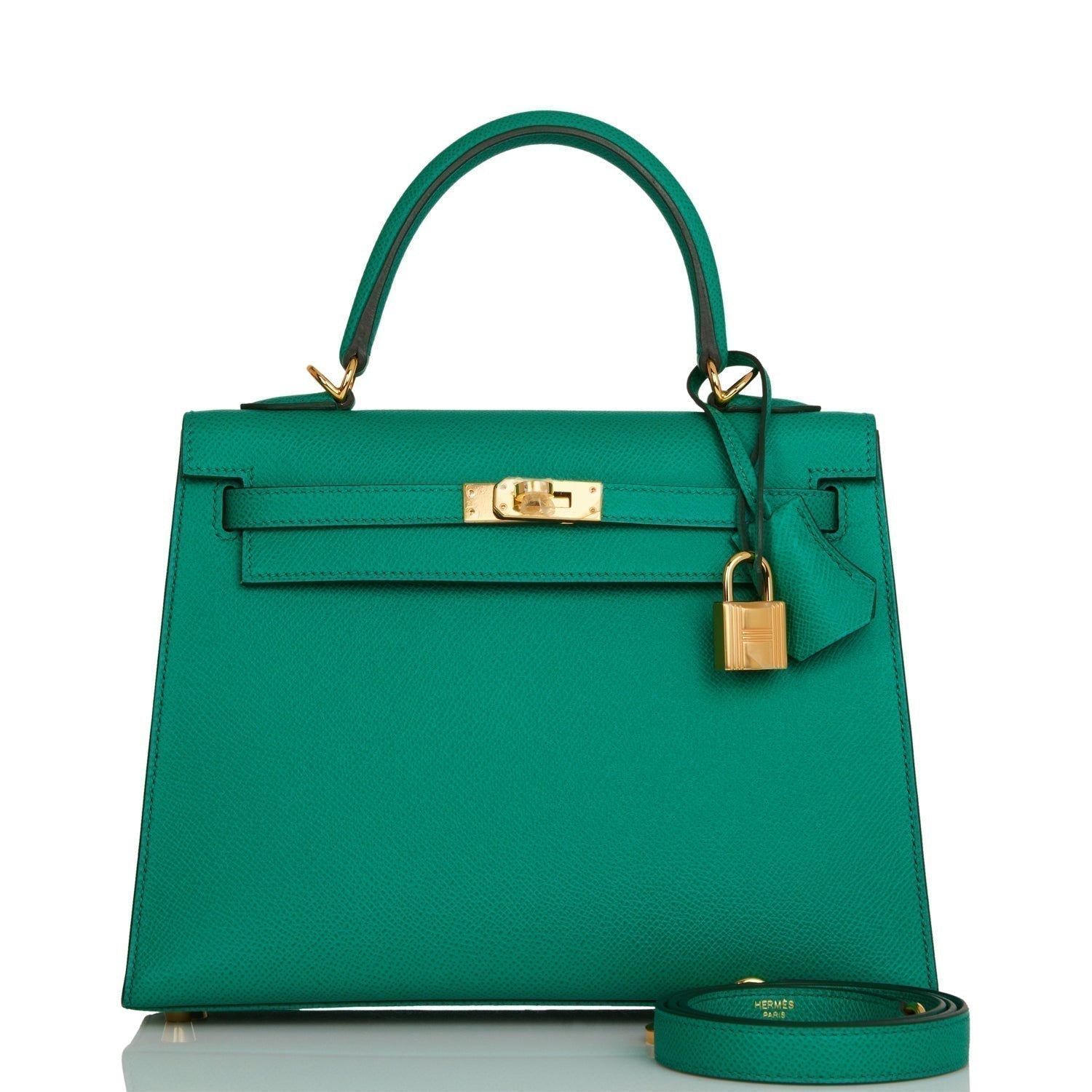 Hermes Kelly Sellier Vert Jade Epsom Hardware Handbag Gold Travel Bag Hardware 1