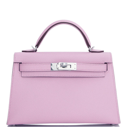 Hermes Kelly Sellier Mauve Sylvestre Epsom Palladium Hardware Travel Bag 3