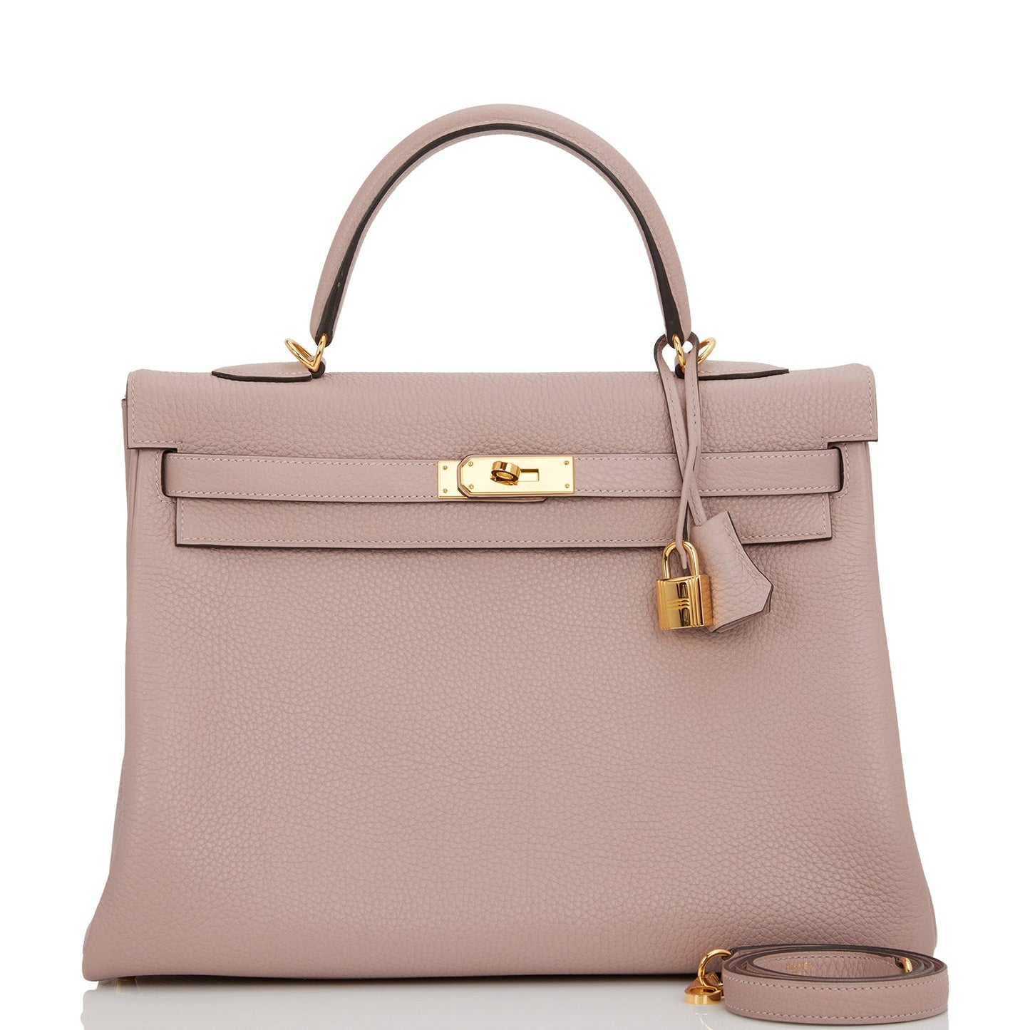 Hermes Kelly Retourne Glycine Clemence Hardware Handbag Gold Travel Bag Gold Hardware