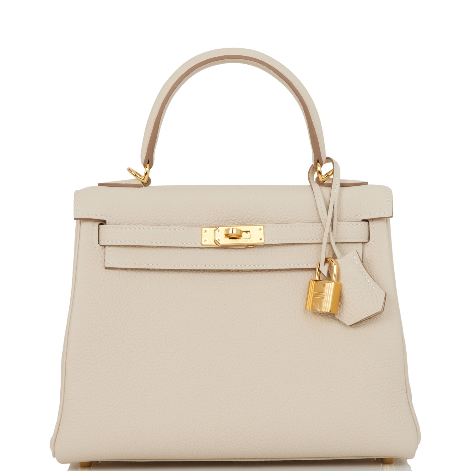 Hermes Kelly Retourne Craie Togo Hardware Handbag Gold Travel Bag 4