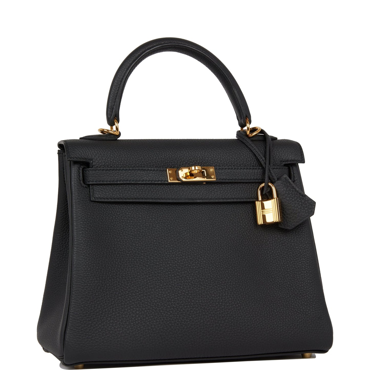 Hermes Kelly Retourne Togo Hardware Handbag Black Gold Travel Bag 10