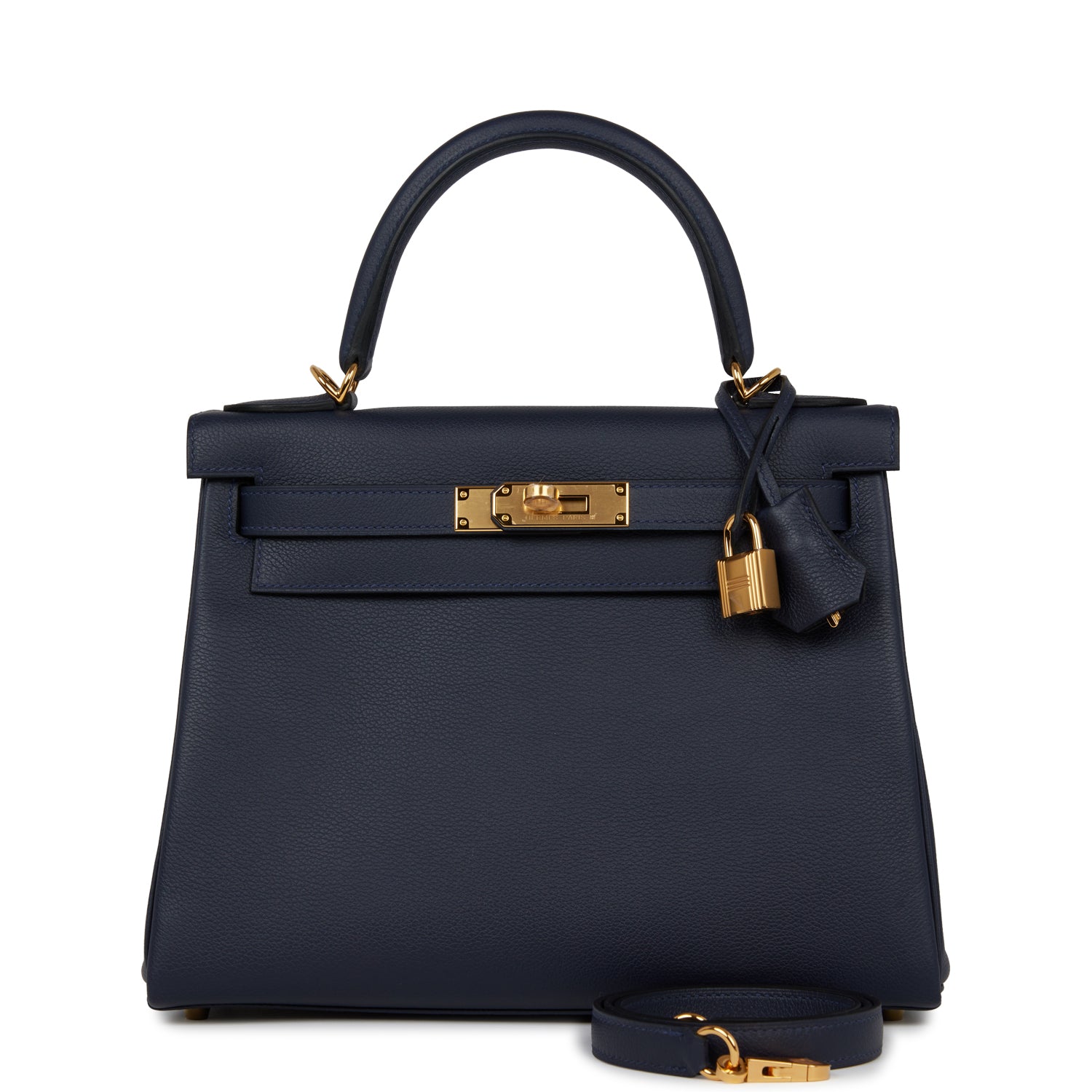 Hermes Kelly Retourne Bleu Nuit Evercolor Hardware Handbag Gold Travel Bag Gold Hardware